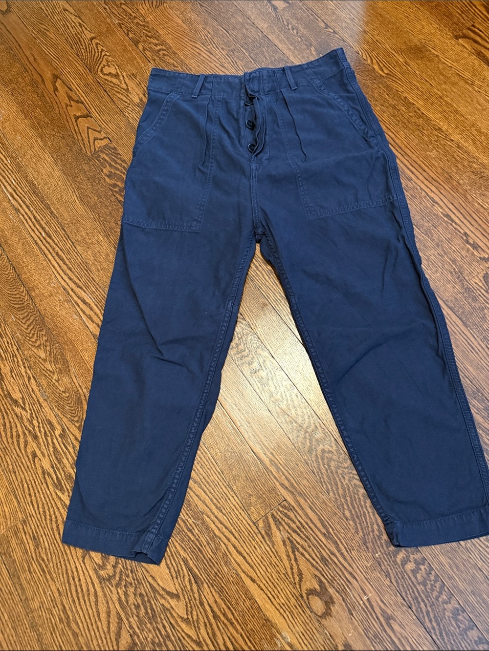 Navy Utility Cotton Pants